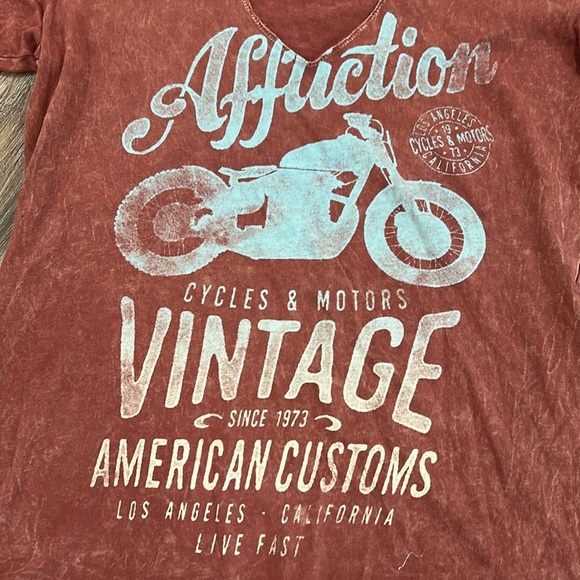Affliction American Customs Women’s Shirt size small 100% cotton. Mortorcyle - Picture 2 of 12